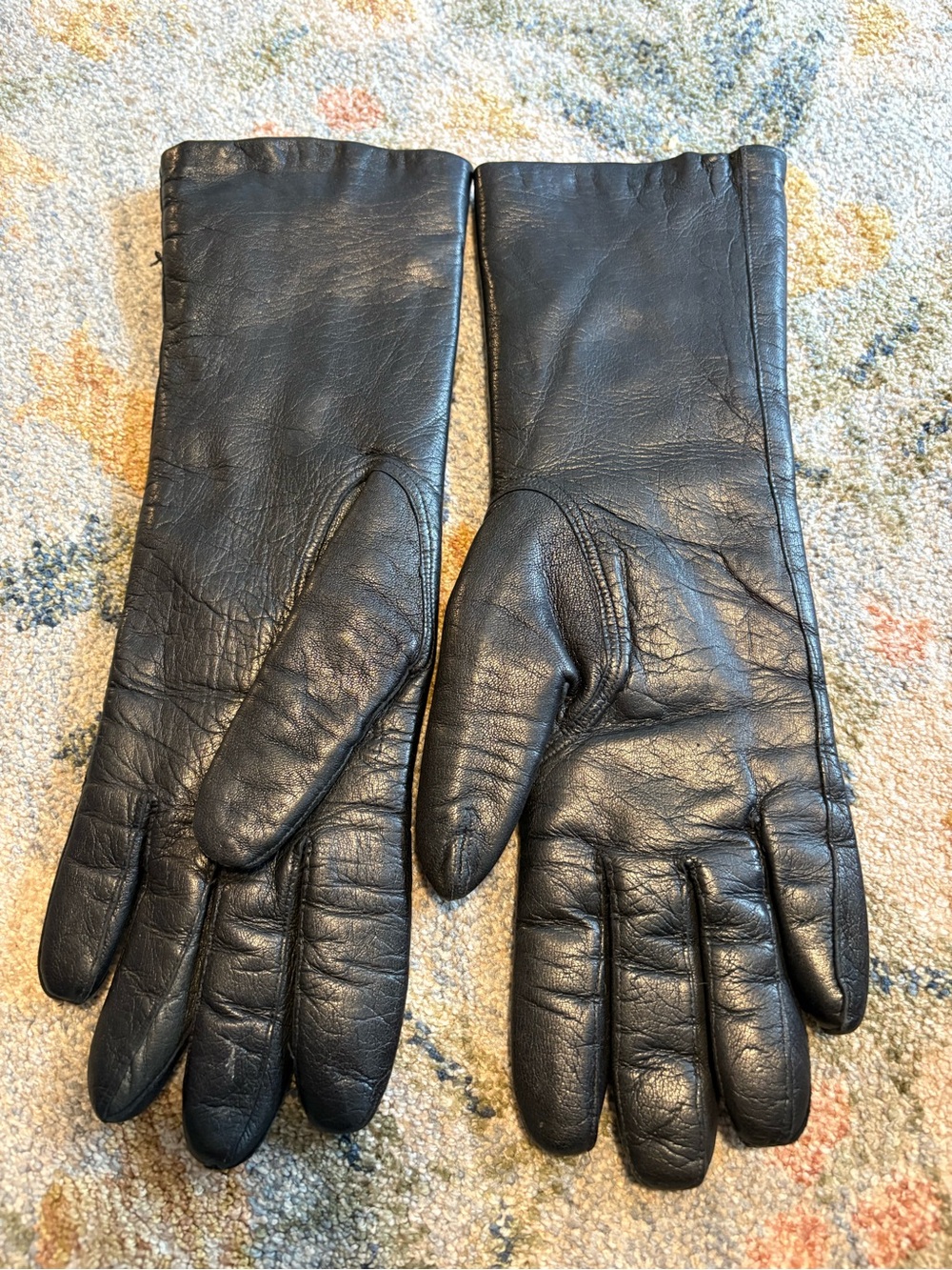 Vintage 💯% Leather & Rabbit Fur Gloves Italy Italian - Picture 5 of 5